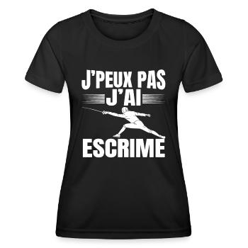 Je Peux Pas J'Ai Escrime - T-shirt sport Femme - noir - Devant - AI Model Female 172 light (172cm)