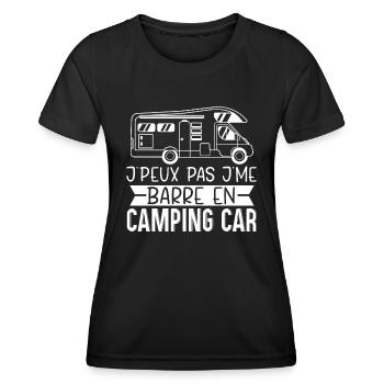 Je Peux Pas J'Me Barre En Camping Car - T-shirt sport Femme - noir - Devant - AI Model Female 172 light (172cm)