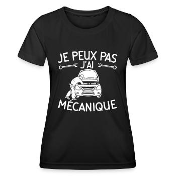 Je Peux Pas J'Ai Mécanique - T-shirt sport Femme - noir - Devant - AI Model Female 172 light (172cm)