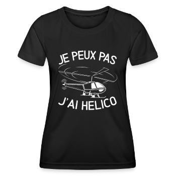 Je Peux Pas J'Ai Helico - T-shirt sport Femme - noir - Devant - AI Model Female 172 light (172cm)