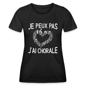 Je Peux Pas J'ai Chorale - T-shirt sport Femme - noir - Devant - AI Model Female 172 light (172cm)