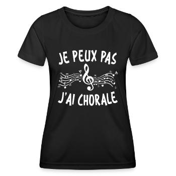 Je Peux Pas J'ai Chorale - T-shirt sport Femme - noir - Devant - AI Model Female 172 light (172cm)