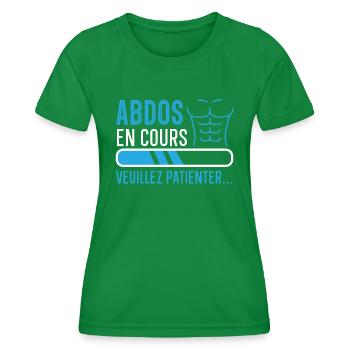 Abdos En Cours Veuillez Patienter - T-shirt sport Femme - vert - Devant - AI Model Female 172 dark (172cm)