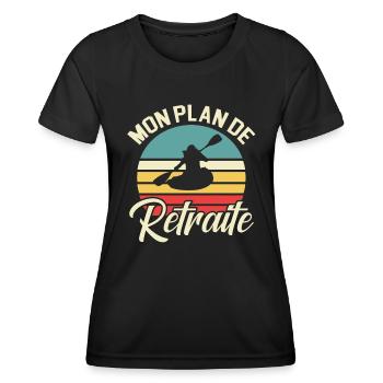 Mon Plan De Retraite Kayak - T-shirt sport Femme - noir - Devant - AI Model Female 172 light (172cm)