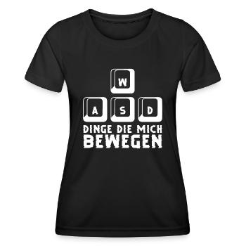 WASD Dinge die mich bewegen Gaming PC Keyboard - Frauen Funktions-T-Shirt - Schwarz - Vorne - AI Model Female 172 light (172cm)