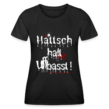 hättsch halt uffbasst schwäbisch for beginners - Frauen Funktions-T-Shirt - Schwarz - Vorne - AI Model Female 172 light (172cm)