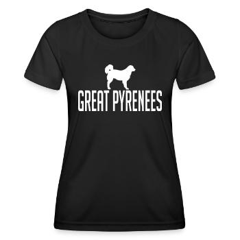 Great Pyrenees Hunderasse Hunde Wilsigns - Frauen Funktions-T-Shirt - Schwarz - Vorne - AI Model Female 172 light (172cm)