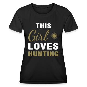 chasseur Cette fille aime la chasse - T-shirt sport Femme - noir - Devant - AI Model Female 172 light (172cm)
