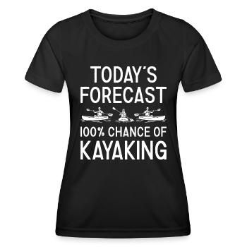 Kayaker Today's Forecast Kayaking - Women's Functional T-Shirt - black - Front - AI Model Female 172 light (172cm)