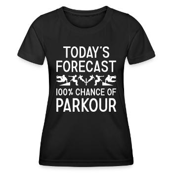 Traceur Today's Forecast Parkour - Frauen Funktions-T-Shirt - Schwarz - Vorne - AI Model Female 172 light (172cm)