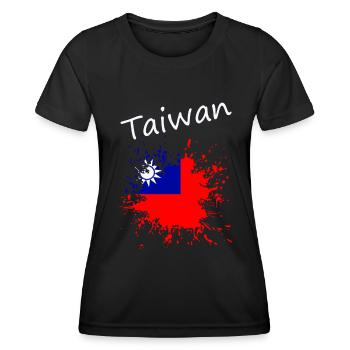 Taiwan - Frauen Funktions-T-Shirt - Schwarz - Vorne - AI Model Female 172 light (172cm)