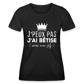 Ich kann nicht mit meinem Sohn wetten - Frauen Funktions-T-Shirt - Schwarz - Vorne - AI Model Female 172 light (172cm)
