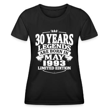 95 years old - legends are born in mai 1993 - Women's Functional T-Shirt - black - Front - AI Model Female 172 light (172cm)