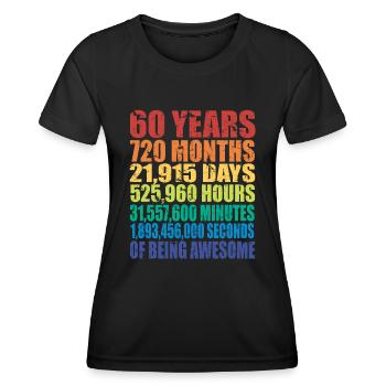 60 ans et des trucs pour dark rev2 - T-shirt sport Femme - noir - Devant - AI Model Female 172 light (172cm)