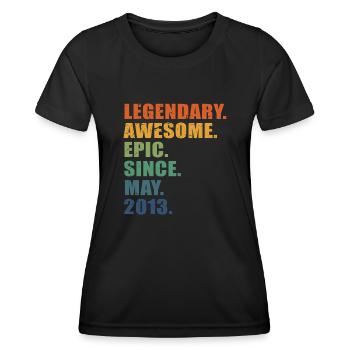 10e anniversaire, mai 2013, 10e anniversaire - T-shirt sport Femme - noir - Devant - AI Model Female 172 light (172cm)