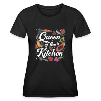 Königin der Küche Kochen Koch Koch Frauen - Frauen Funktions-T-Shirt - Schwarz - Vorne - AI Model Female 172 light (172cm)