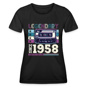 Légende 1958 62ème Anniversaire Cadeau Hommes - T-shirt sport Femme - noir - Devant - AI Model Female 172 light (172cm)