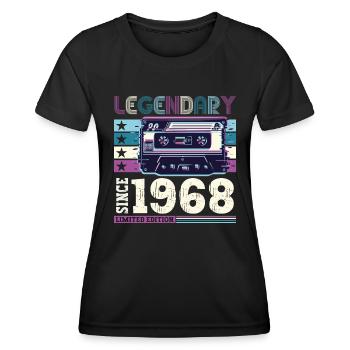 Légendaire 1968 54th Birthday Gift Hommes - Fun - T-shirt sport Femme - noir - Devant - AI Model Female 172 light (172cm)