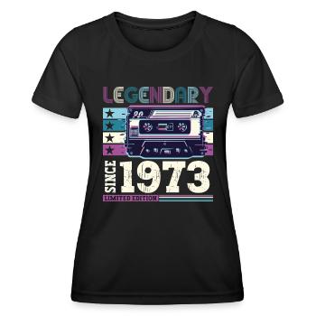 Legendary 1973 49th Birthday Gift Men - Fun - Women's Functional T-Shirt - black - Front - AI Model Female 172 light (172cm)
