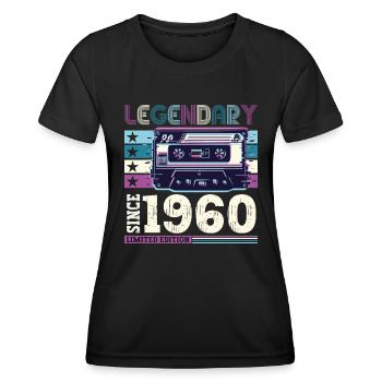 Legendary 1960 62nd Birthday Gift Men - Fun - Women's Functional T-Shirt - black - Front - AI Model Female 172 light (172cm)