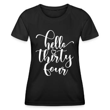 Hallo Vierunddreißig süßer 34 Jahre alter Geburtstag - Frauen Funktions-T-Shirt - Schwarz - Vorne - AI Model Female 172 light (172cm)