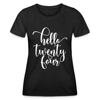Hello Twenty Four Cute 24 Years Old Birthday - Women's Functional T-Shirt - black - Front - AI Model Female 172 light (172cm)