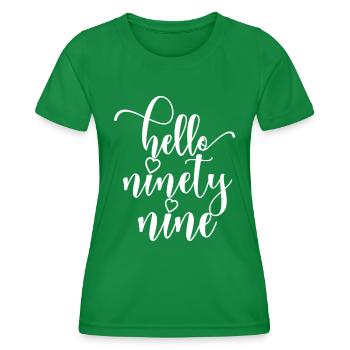 Bonjour Quatre-vingt-dix-neuf mignons anniversaire de 99 ans - T-shirt sport Femme - vert - Devant - AI Model Female 172 dark (172cm)