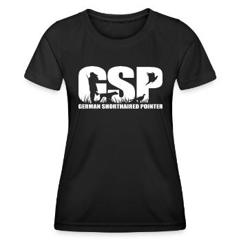GSP German Pointer à poil court Chiens de chasse Wilsigns - T-shirt sport Femme - noir - Devant - AI Model Female 172 light (172cm)
