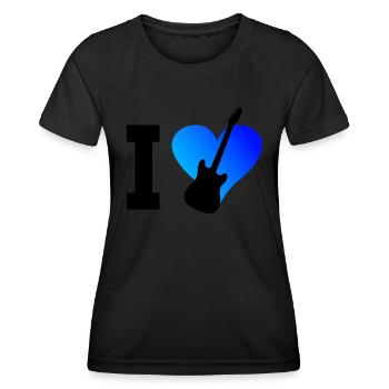 Damen Guitar Player Gitarre Gitarrist Guitar - Frauen Funktions-T-Shirt - Schwarz - Vorne - AI Model Female 172 light (172cm)