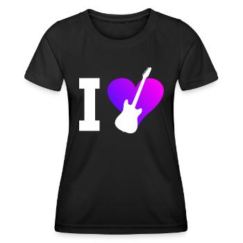Guitariste Guitariste Homme Guitariste Guitare - T-shirt sport Femme - noir - Devant - AI Model Female 172 light (172cm)