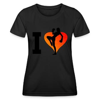 Kickbox Boxing Kickboxer Kickboxen Boxen - Frauen Funktions-T-Shirt - Schwarz - Vorne - AI Model Female 172 light (172cm)