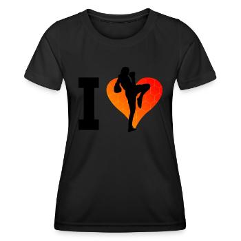 Boxe Thaï Muay Thaï Boxeur Thaï Boxe Thaï - T-shirt sport Femme - noir - Devant - AI Model Female 172 light (172cm)