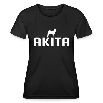 AKITA Hunderasse American Akita Inu Hund Wilsigns - Frauen Funktions-T-Shirt - Schwarz - Vorne - AI Model Female 172 light (172cm)