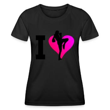 Boxe Thaï Boxe Thaï Boxeur Thaï Muay Thai - T-shirt sport Femme - noir - Devant - AI Model Female 172 light (172cm)