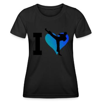 Boxe féminine Kickboxing Kickboxing Kickboxing - T-shirt sport Femme - noir - Devant - AI Model Female 172 light (172cm)