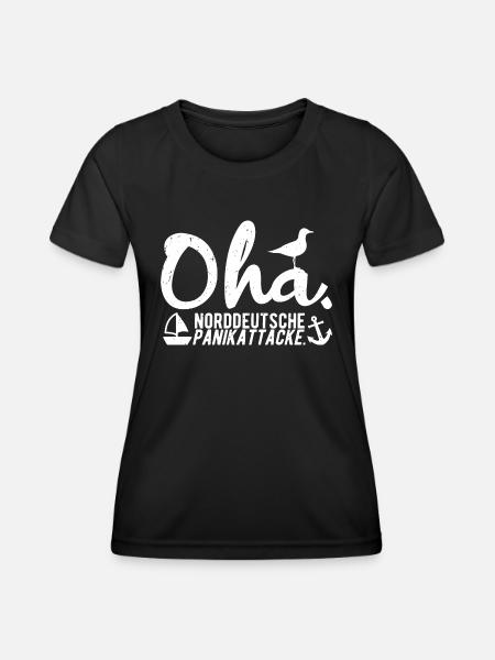 oha north German panic attack north ostsee sea - Women's Functional T-Shirt - black