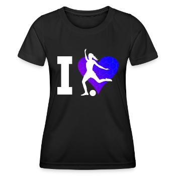 Herren Fussballer Fussballspieler Fussballspielen - Frauen Funktions-T-Shirt - Schwarz - Vorne - AI Model Female 172 light (172cm)