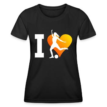 Fussball Fussballspielen Fussballspieler Damen - Frauen Funktions-T-Shirt - Schwarz - Vorne - AI Model Female 172 light (172cm)