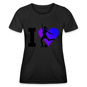 Fussballspielen Fussball Fussballspieler Fussballe - Frauen Funktions-T-Shirt - Schwarz - Vorne - AI Model Female 172 light (172cm)