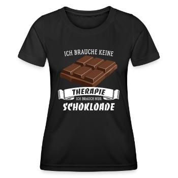Ich brauche keine Therapie, brauch nur Schokolade - Frauen Funktions-T-Shirt - Schwarz - Vorne - AI Model Female 172 light (172cm)