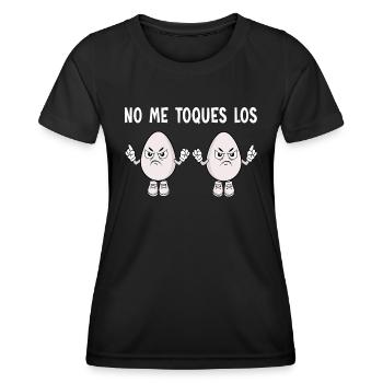 Berühre meine Eier nicht - Frauen Funktions-T-Shirt - Schwarz - Vorne - AI Model Female 172 light (172cm)