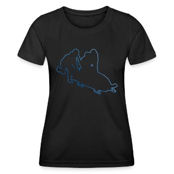 Zweierbob Damen Bob Bobsport Bob fahren Herren - Frauen Funktions-T-Shirt - Schwarz - Vorne - AI Model Female 172 light (172cm)