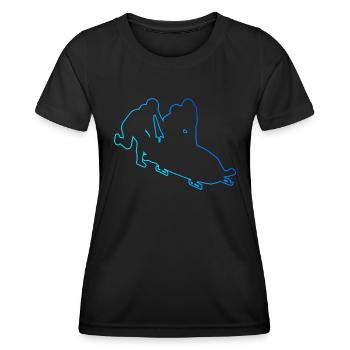 Bob fahren Bobbahn Bob Zweierbob Damen Bobsport - Frauen Funktions-T-Shirt - Schwarz - Vorne - AI Model Female 172 light (172cm)