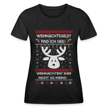 Lustiges Weihnachten Rentier Sweatshirt/Pullover - Frauen Funktions-T-Shirt - Schwarz - Vorne - AI Model Female 172 light (172cm)