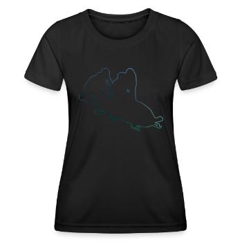 Damen Bob fahren Bobsport Bobbahn Bob Zweierbob - Frauen Funktions-T-Shirt - Schwarz - Vorne - AI Model Female 172 light (172cm)