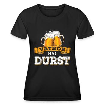 Vathor hat Durst - Vatertag - Trinken - Männertag - Frauen Funktions-T-Shirt - Schwarz - Vorne - AI Model Female 172 light (172cm)