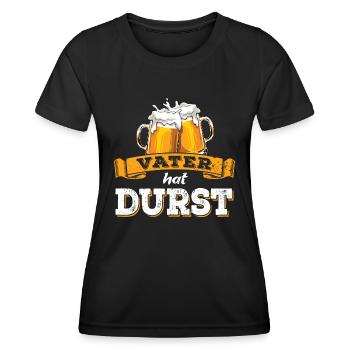 Vater hat Durst - Vatertag - Trinken - Männertag - Frauen Funktions-T-Shirt - Schwarz - Vorne - AI Model Female 172 light (172cm)