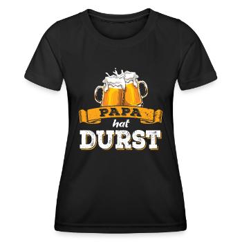 Papa hat Durst - Vatertag - Trinken - Männertag - Frauen Funktions-T-Shirt - Schwarz - Vorne - AI Model Female 172 light (172cm)