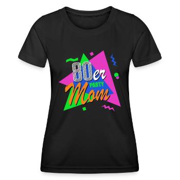 des années 80 maman - des années 80 - coloré + fou - rétro - T-shirt sport Femme - noir - Devant - AI Model Female 172 light (172cm)