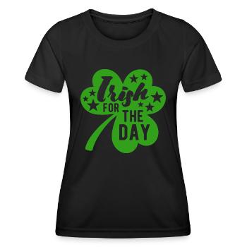 Irish for the day - Kleeblatt - Irland - Frauen Funktions-T-Shirt - Schwarz - Vorne - AI Model Female 172 light (172cm)